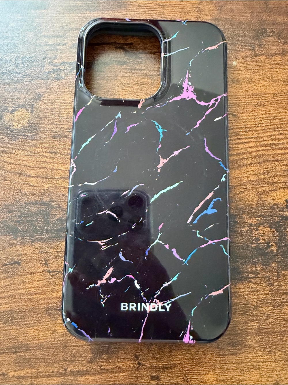 Black Marble Neon Pattern Phone Case - Protective iPhone 15 Pro Max Case